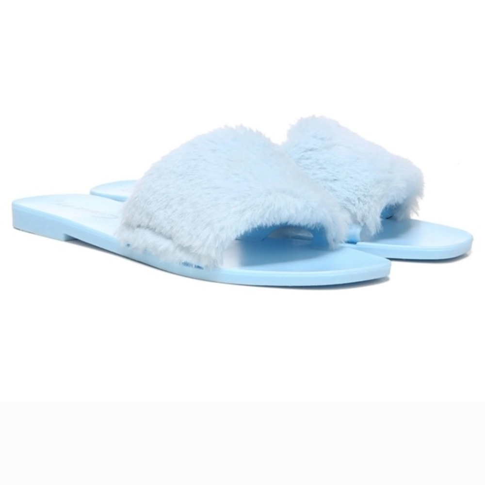 Sam Edelman Light Blue Furry Slippers